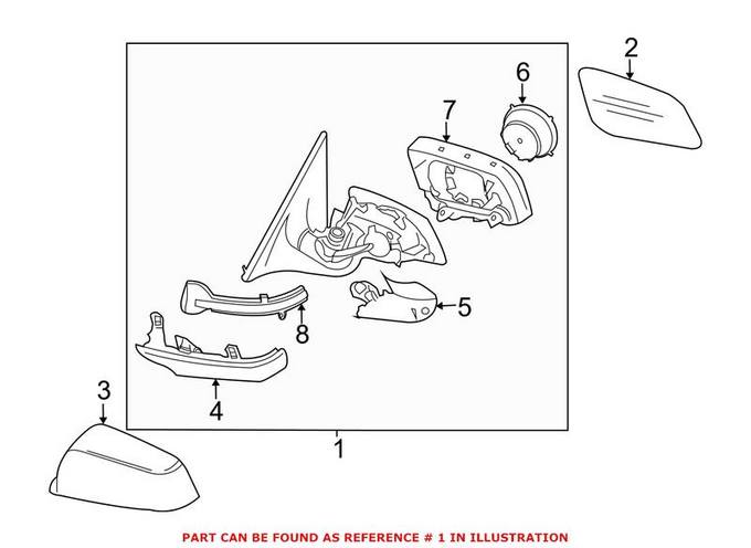 BMW Door Mirror - Front Passenger Side 51167394130